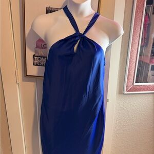 Jolt Royal Blue Backless Halter Dress